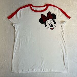 Abercrombie Kids Minnie Mouse Changing Sequin Bow White and Red T-Shirt Sz 15/16